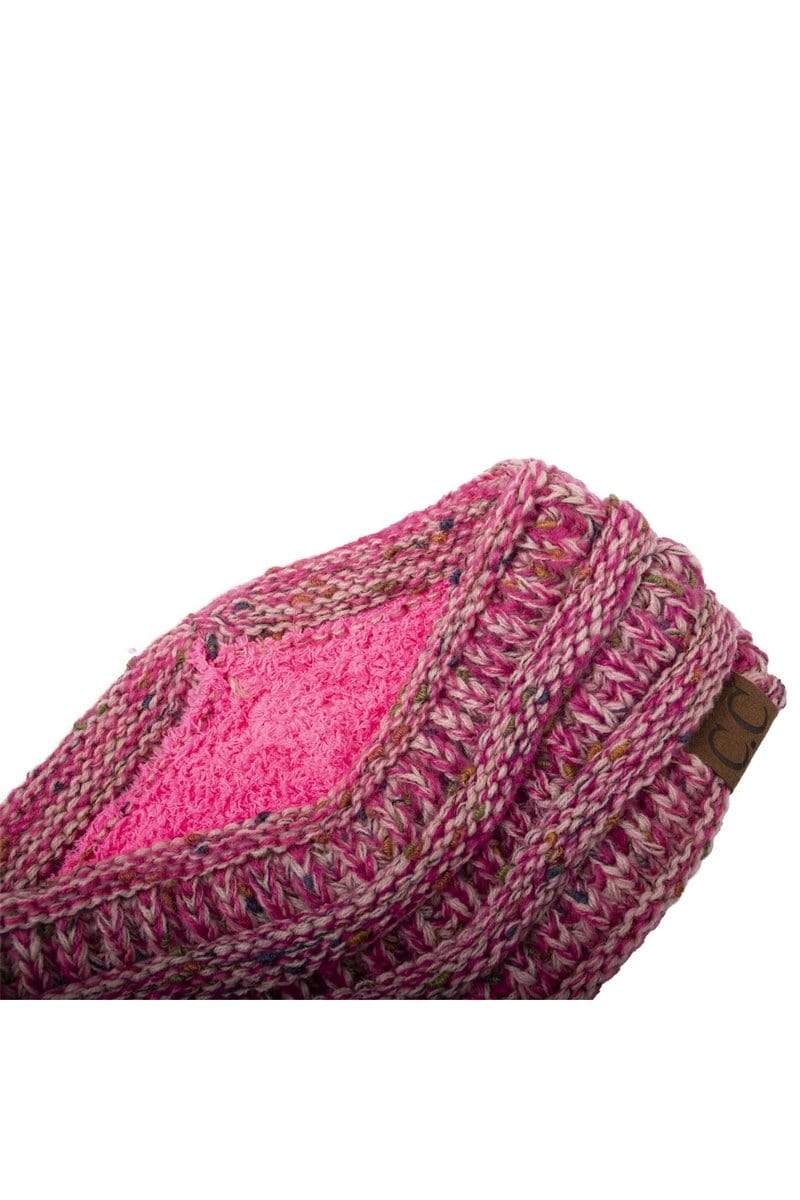 C.C Apparel C.C Soft Stretch Winter Warm Cable Knit Fuzzy Lined Confetti Ombre Ear Warmer Headband