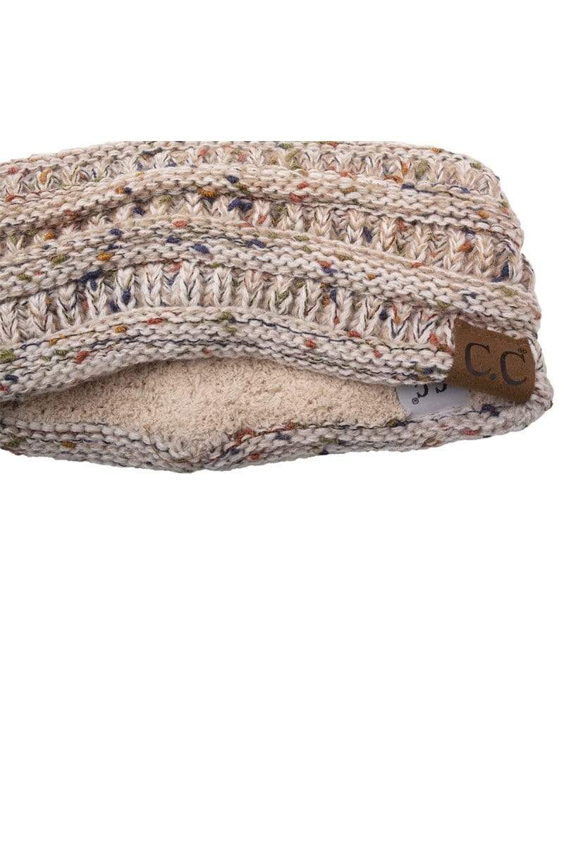 C.C Apparel C.C Soft Stretch Winter Warm Cable Knit Fuzzy Lined Confetti Ombre Ear Warmer Headband