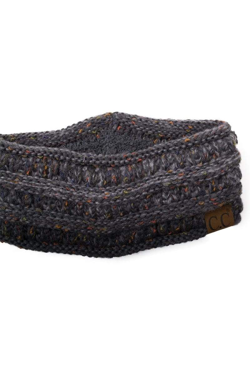 C.C Apparel C.C Soft Stretch Winter Warm Cable Knit Fuzzy Lined Confetti Ombre Ear Warmer Headband