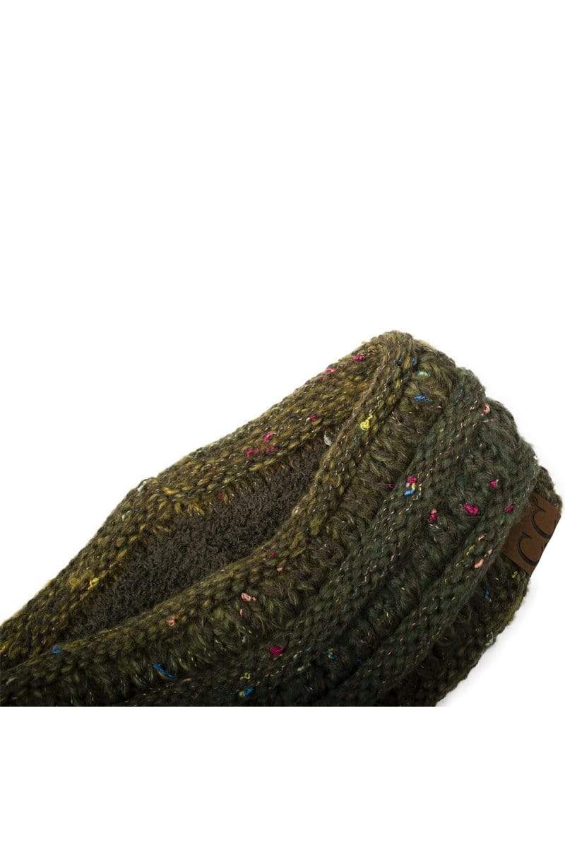 C.C Apparel C.C Soft Stretch Winter Warm Cable Knit Fuzzy Lined Confetti Ombre Ear Warmer Headband