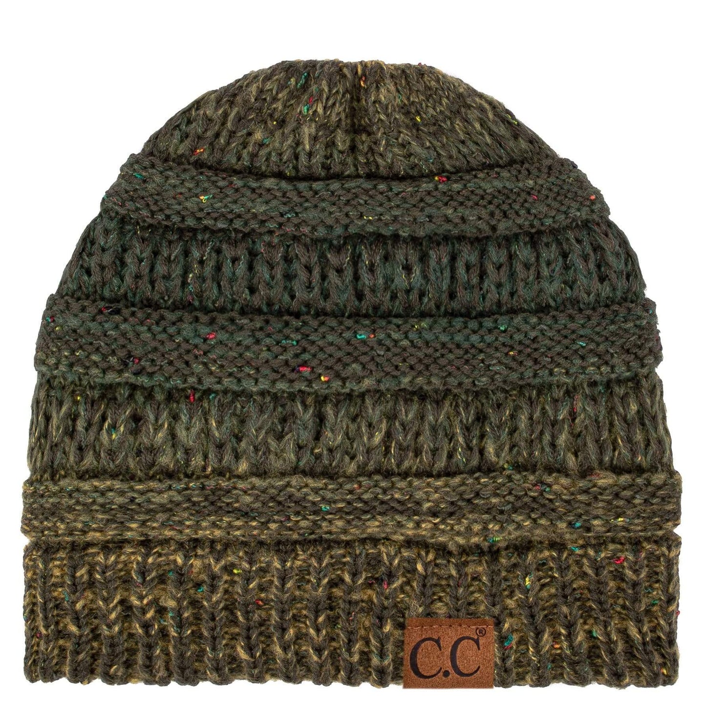 C.C Apparel Ombre Olive C.C Trendy Warm Chunky Soft Stretch Ombre Cable Knit Beanie Skully