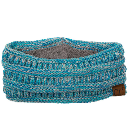 C.C Apparel #15 (3 Tone Sky Blue) C.C Soft Stretch Winter Warm Cable Knit Fuzzy Lined Ear Warmer Headband for Women Head Wrap