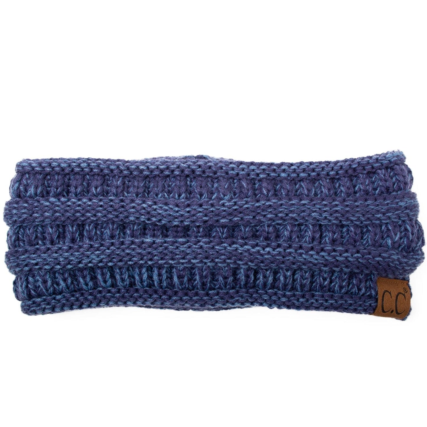 C.C Apparel #19-1 (Blue Denim) C.C Soft Stretch Winter Warm Cable Knit Fuzzy Lined Ear Warmer Headband for Women Head Wrap