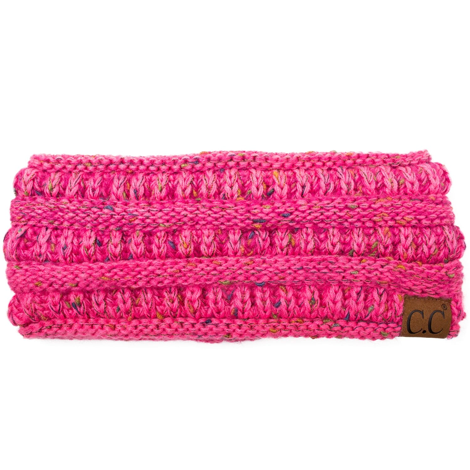 C.C Apparel Bubblegum Pink C.C Soft Stretch Winter Warm Cable Knit Fuzzy Lined Ear Warmer Headband for Women Head Wrap
