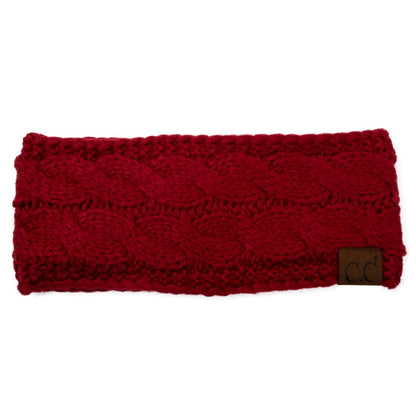 C.C Apparel Cardinal C.C Soft Stretch Winter Warm Cable Knit Fuzzy Lined Ear Warmer Headband for Women Head Wrap