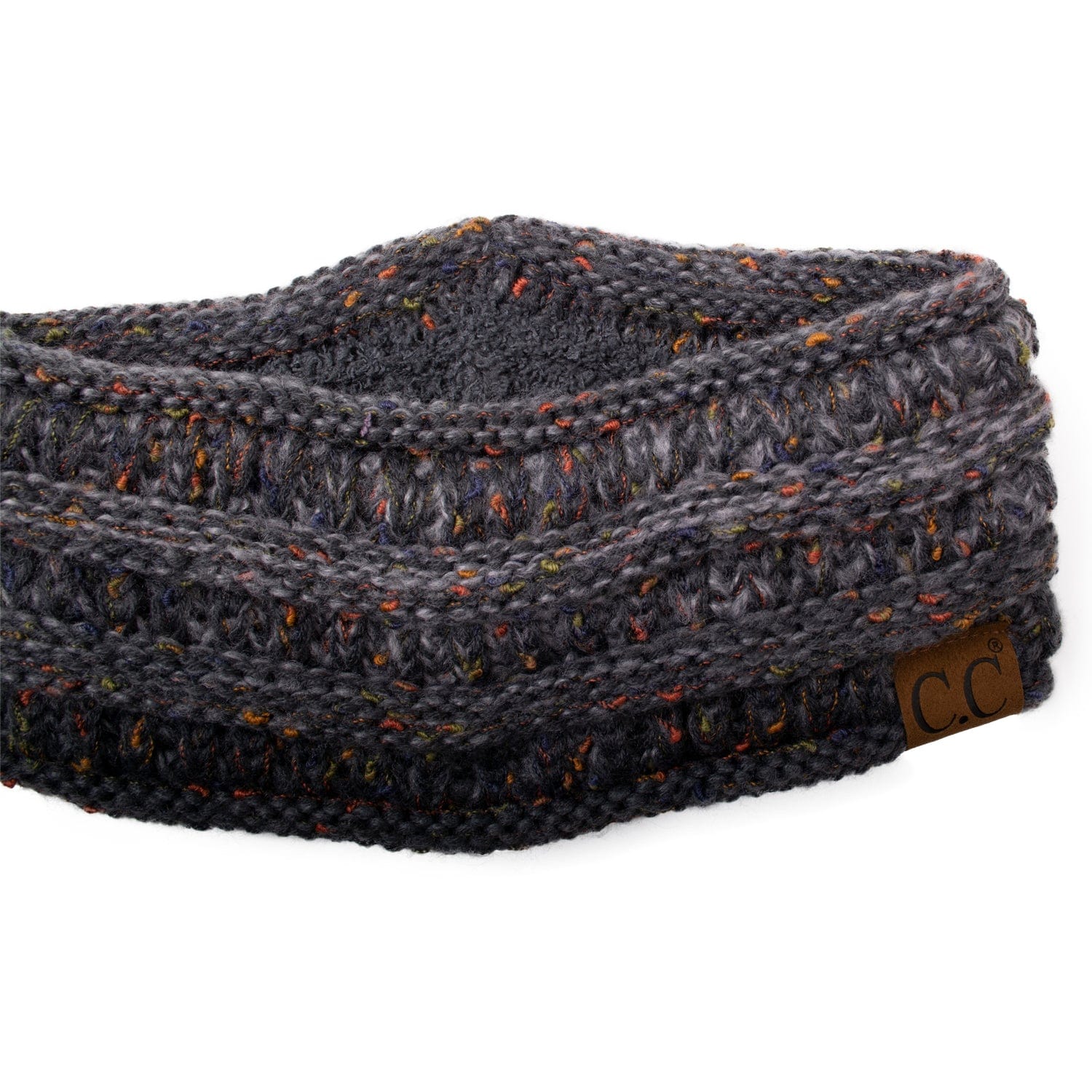 C.C Apparel Ombre Dark Melange C.C Soft Stretch Winter Warm Cable Knit Fuzzy Lined Ear Warmer Headband for Women Head Wrap