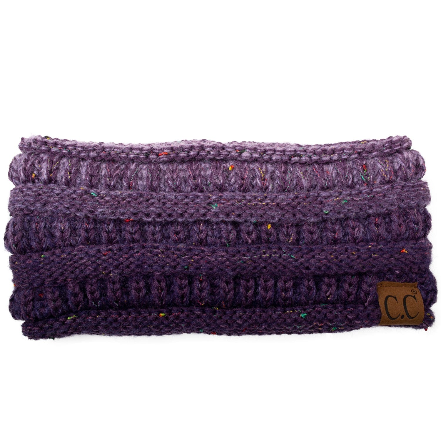 C.C Apparel Ombre Purple C.C Soft Stretch Winter Warm Cable Knit Fuzzy Lined Ear Warmer Headband for Women Head Wrap