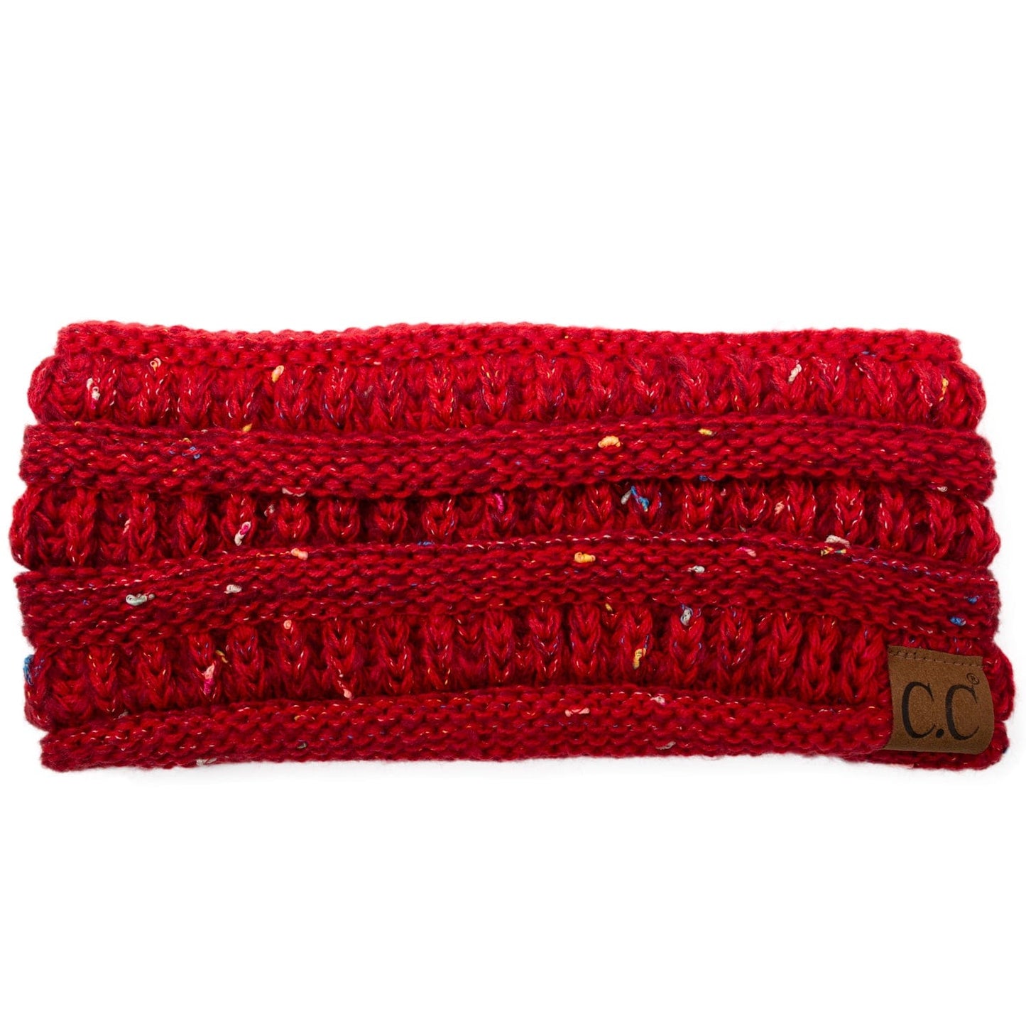C.C Apparel Ombre Red C.C Soft Stretch Winter Warm Cable Knit Fuzzy Lined Ear Warmer Headband for Women Head Wrap