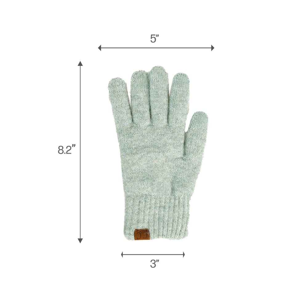 C.C Apparel C.C Unisex Eco Classic Cuff Skull Cap Winter Knit Beanie & Touchscreen Glove Set