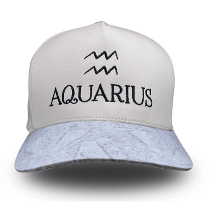 C.C Apparel Aquarius C.C Unisex Embroidered Zodiac Sign Astrology Symbol Cap Premium Streetwear Style Snapback Trucker Hat