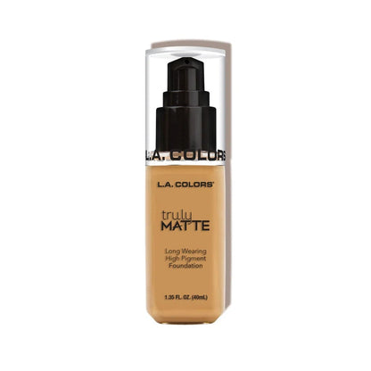 LA COLORS Cosmetics Golden Beige L.A. Colors Truly Matte Foundation Long Wearing High Pigment Makeup Coverage Cosmetics