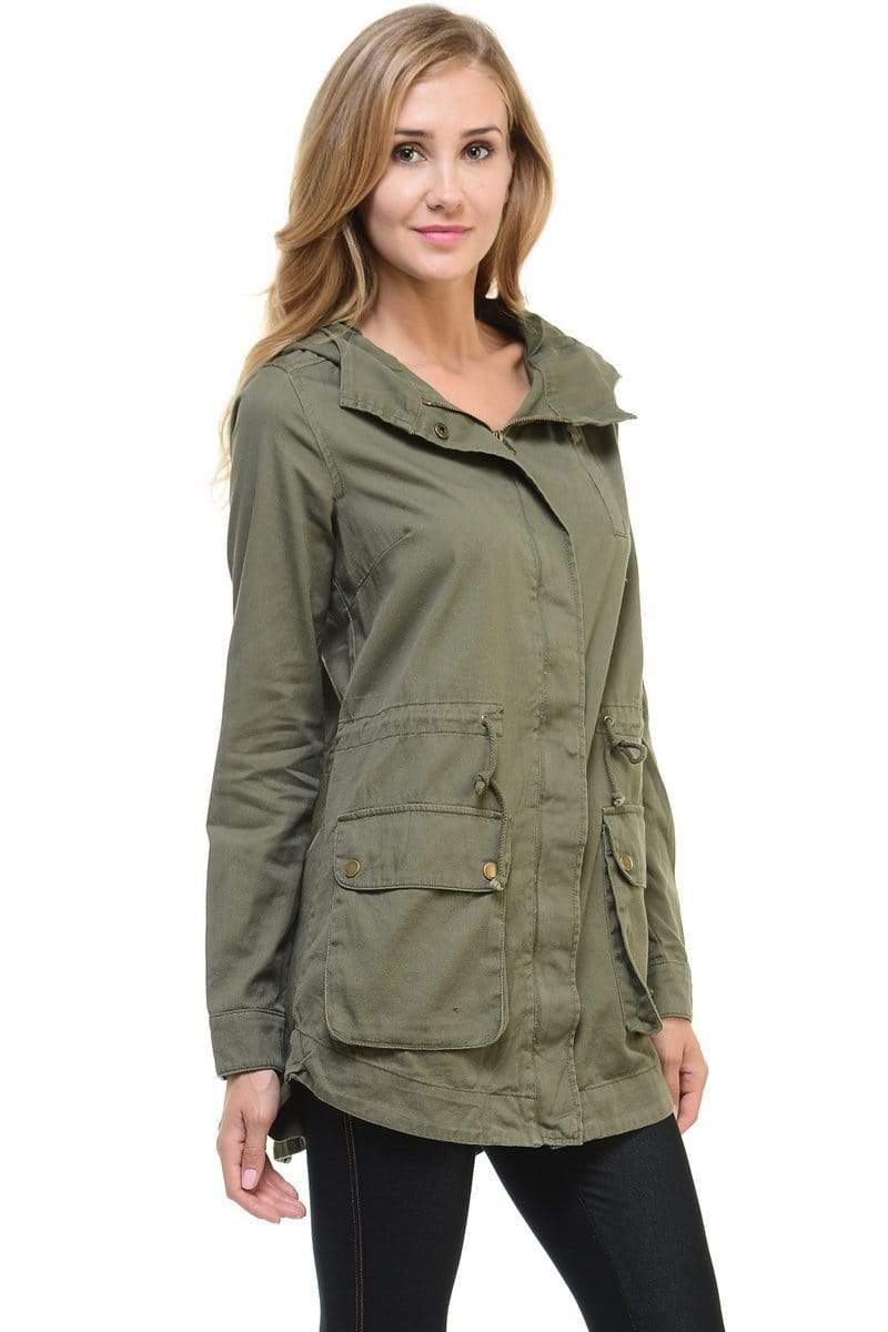 Auliné Collection Apparel Auliné Collection Women's Long Utility Pockets Layering Lightweight Shirt Jacket