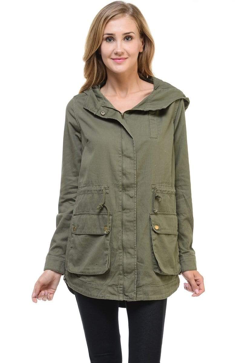 Auliné Collection Apparel Small Auliné Collection Women's Long Utility Pockets Layering Lightweight Shirt Jacket