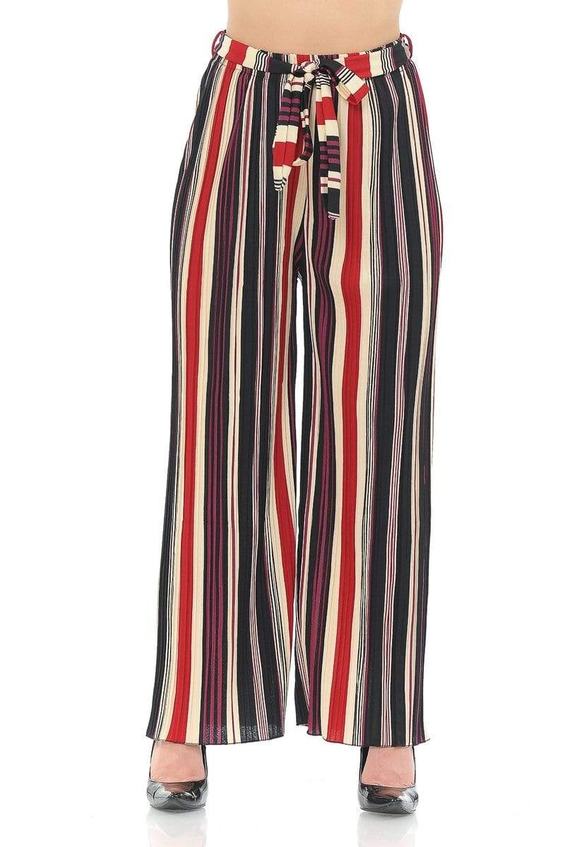 Auliné Collection Apparel Auliné Collection Womens Accordion Pleated High Waisted Wide Leg Palazzo Pants
