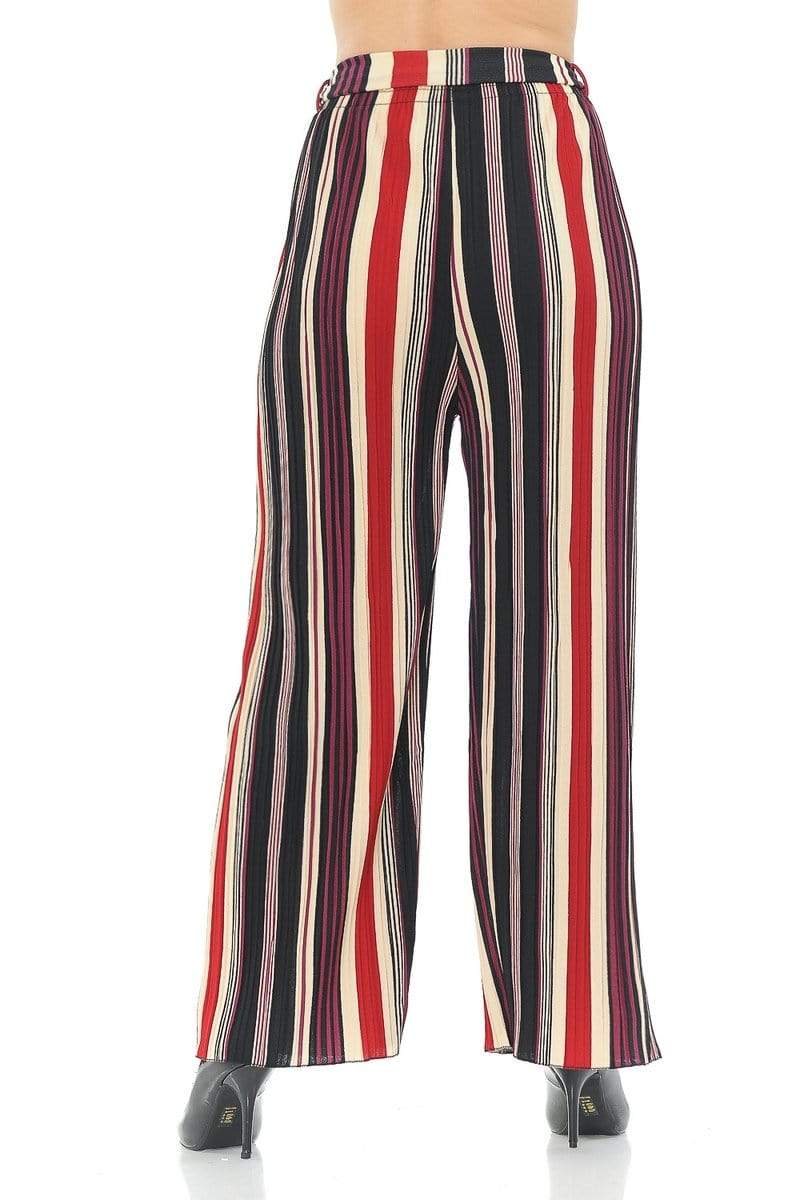 Auliné Collection Apparel Auliné Collection Womens Accordion Pleated High Waisted Wide Leg Palazzo Pants