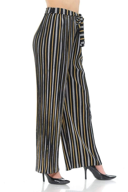 Auliné Collection Apparel Auliné Collection Womens Accordion Pleated High Waisted Wide Leg Palazzo Pants