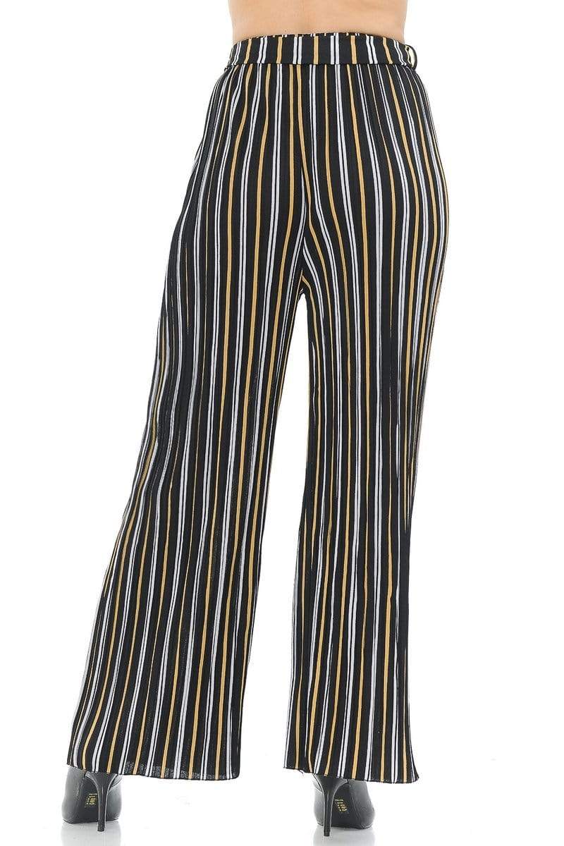 Auliné Collection Apparel Auliné Collection Womens Accordion Pleated High Waisted Wide Leg Palazzo Pants