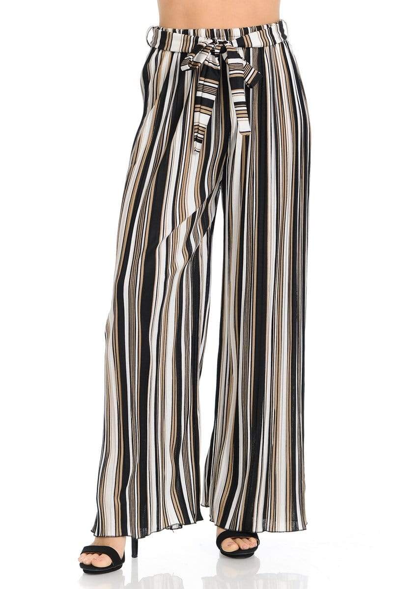 Auliné Collection Apparel Auliné Collection Womens Accordion Pleated High Waisted Wide Leg Palazzo Pants