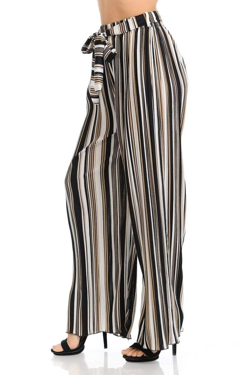 Auliné Collection Apparel Auliné Collection Womens Accordion Pleated High Waisted Wide Leg Palazzo Pants
