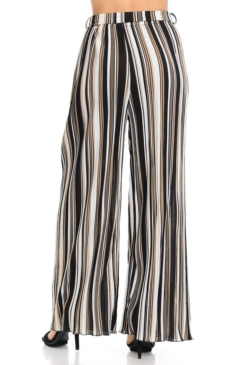 Auliné Collection Apparel Auliné Collection Womens Accordion Pleated High Waisted Wide Leg Palazzo Pants