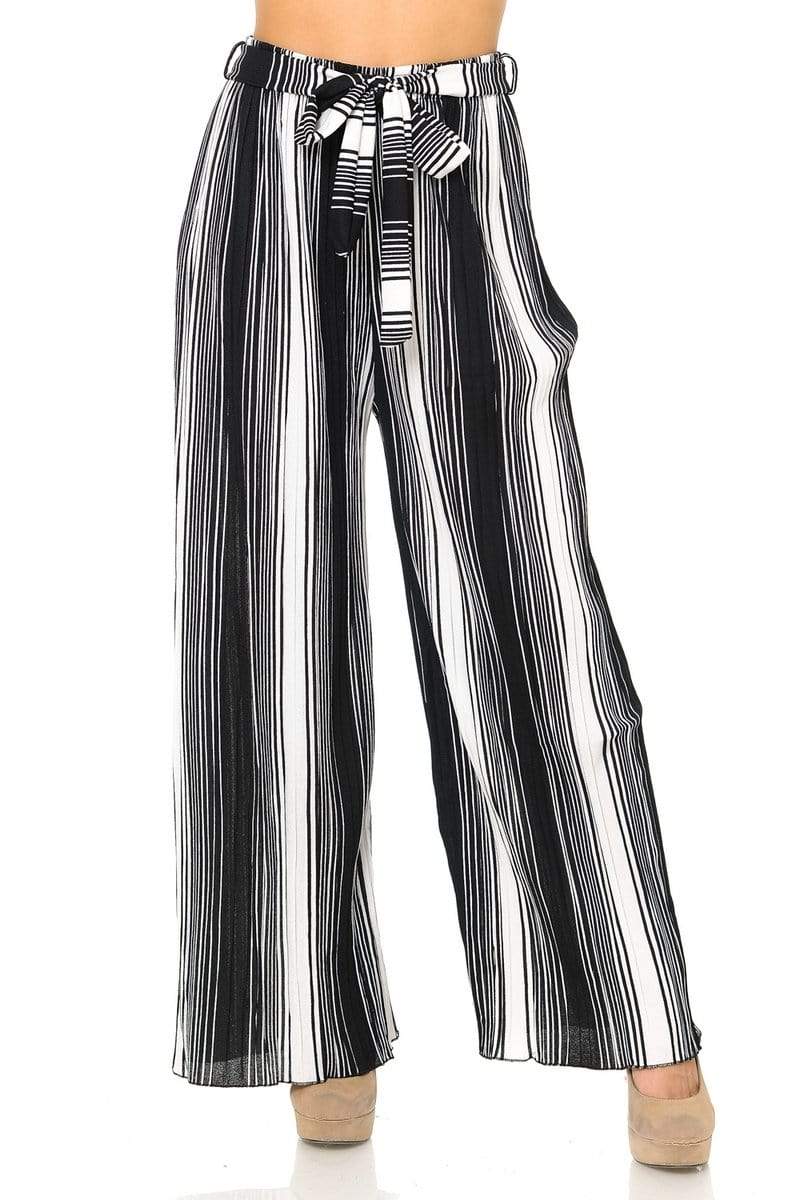 Auliné Collection Apparel Auliné Collection Womens Accordion Pleated High Waisted Wide Leg Palazzo Pants
