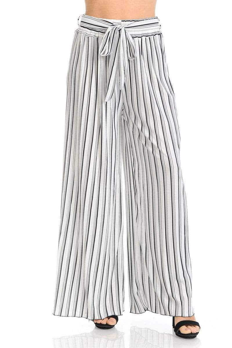 Auliné Collection Apparel Auliné Collection Womens Accordion Pleated High Waisted Wide Leg Palazzo Pants
