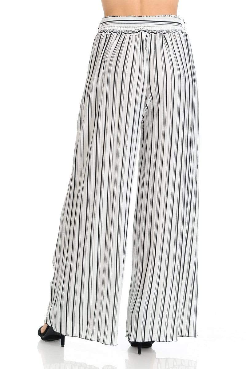 Auliné Collection Apparel Auliné Collection Womens Accordion Pleated High Waisted Wide Leg Palazzo Pants