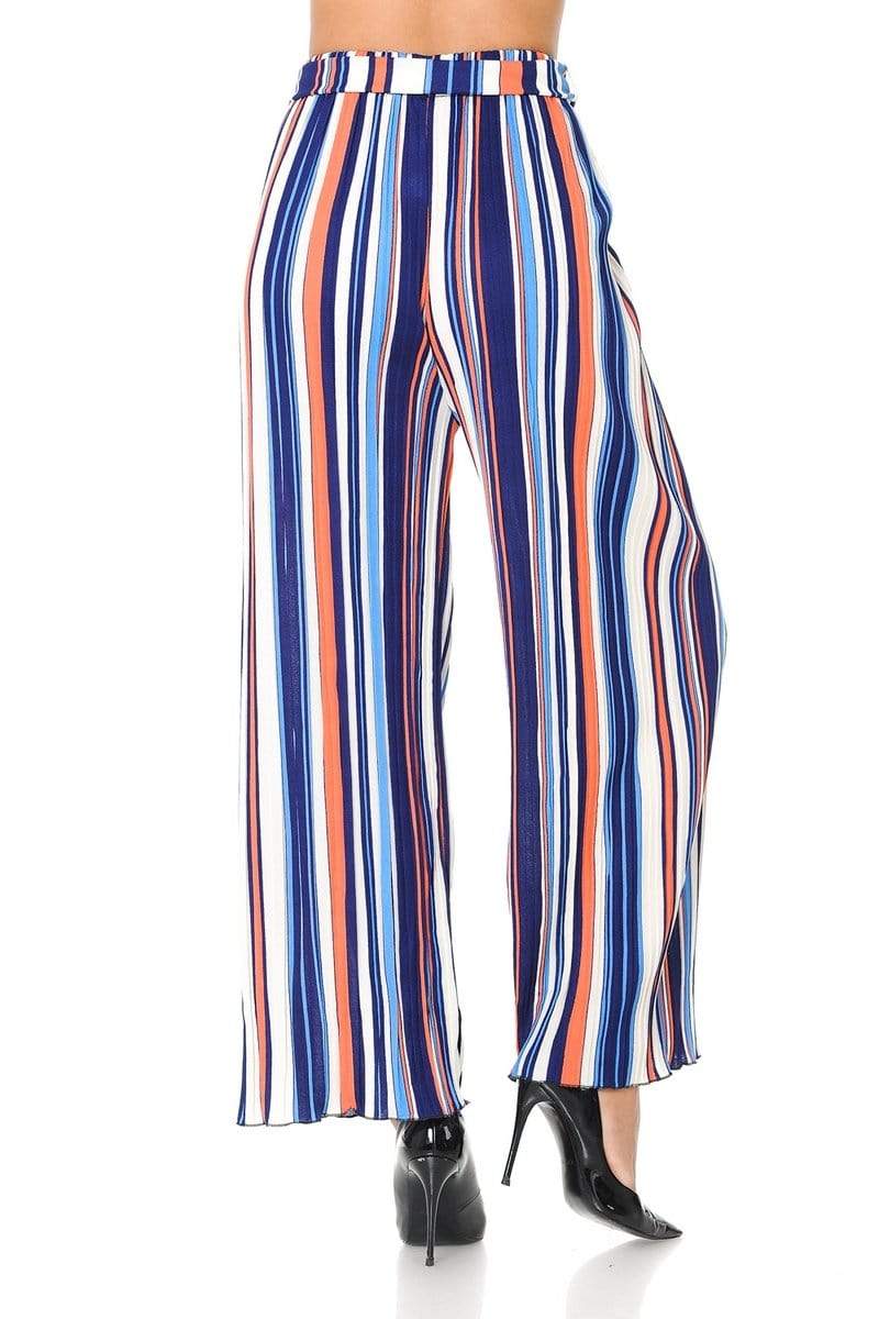 Auliné Collection Apparel Auliné Collection Womens Accordion Pleated High Waisted Wide Leg Palazzo Pants