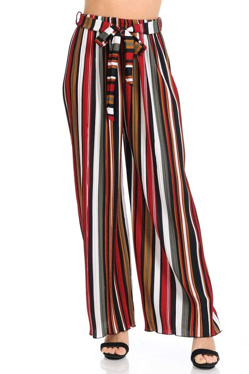 Auliné Collection Apparel Auliné Collection Womens Accordion Pleated High Waisted Wide Leg Palazzo Pants