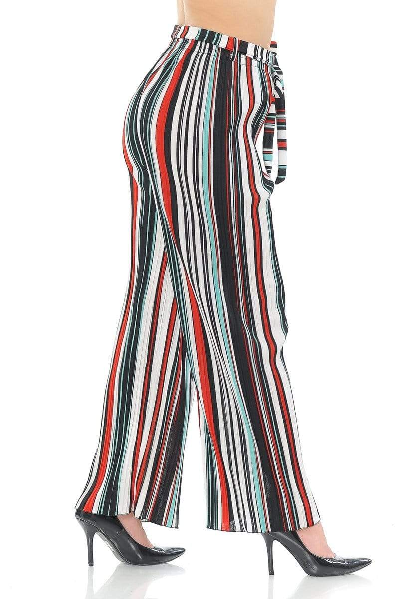 Auliné Collection Apparel Auliné Collection Womens Accordion Pleated High Waisted Wide Leg Palazzo Pants