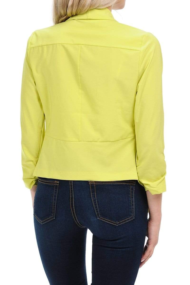 Auliné Collection Apparel Auliné Collection Womens Casual Lightweight 3/4 Sleeve Fitted Open Blazer New Colors