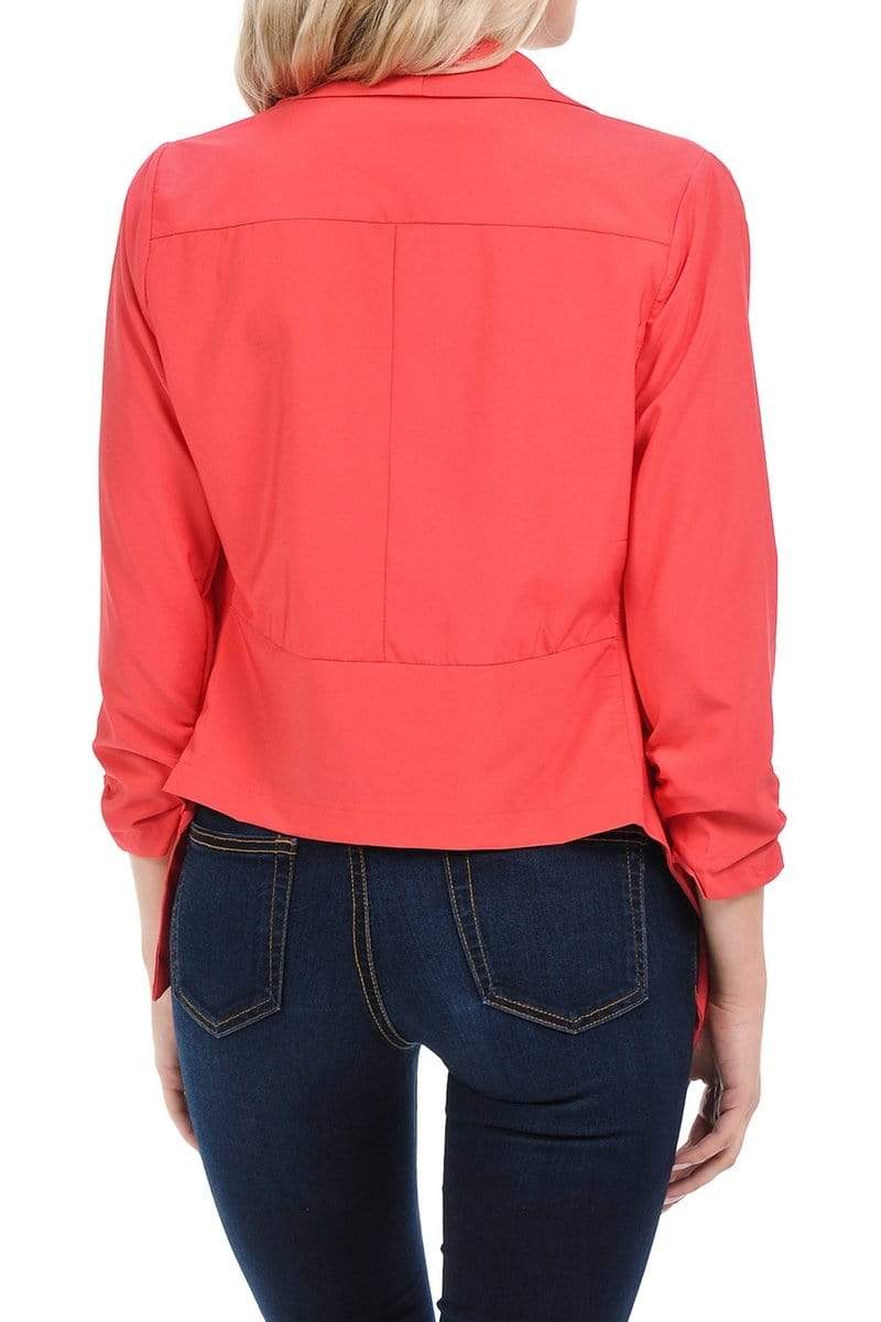 Auliné Collection Apparel Auliné Collection Womens Casual Lightweight 3/4 Sleeve Fitted Open Blazer New Colors