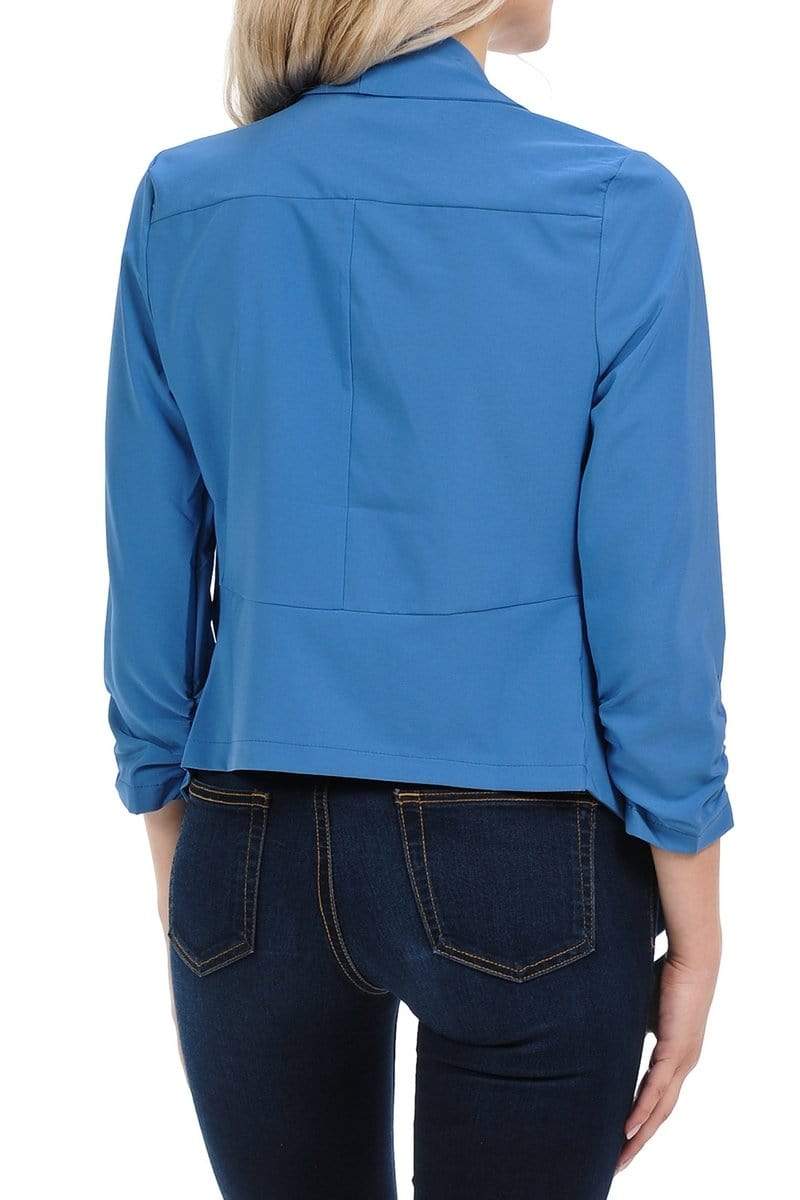 Auliné Collection Apparel Auliné Collection Womens Casual Lightweight 3/4 Sleeve Fitted Open Blazer New Colors
