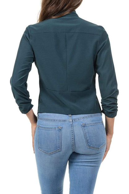 Auliné Collection Apparel Auliné Collection Womens Casual Lightweight 3/4 Sleeve Fitted Open Blazer Plus Size