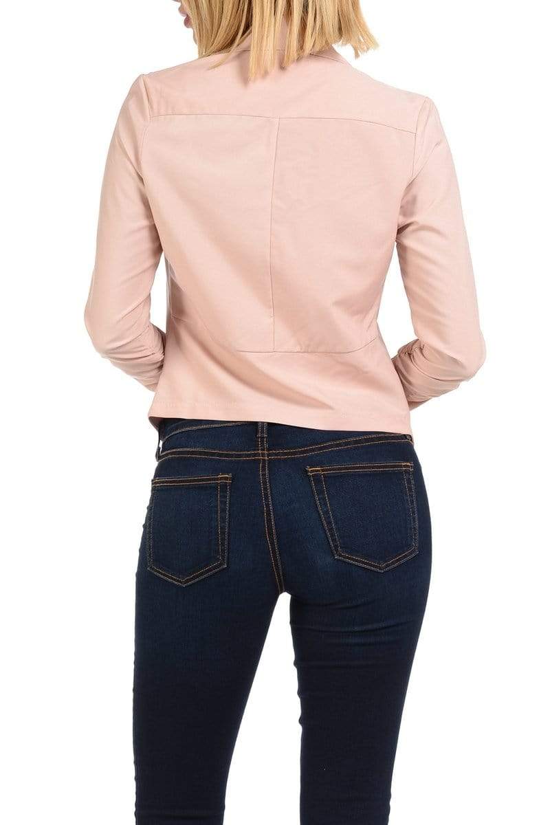 Auliné Collection Apparel Auliné Collection Womens Casual Lightweight 3/4 Sleeve Fitted Open Blazer Plus Size