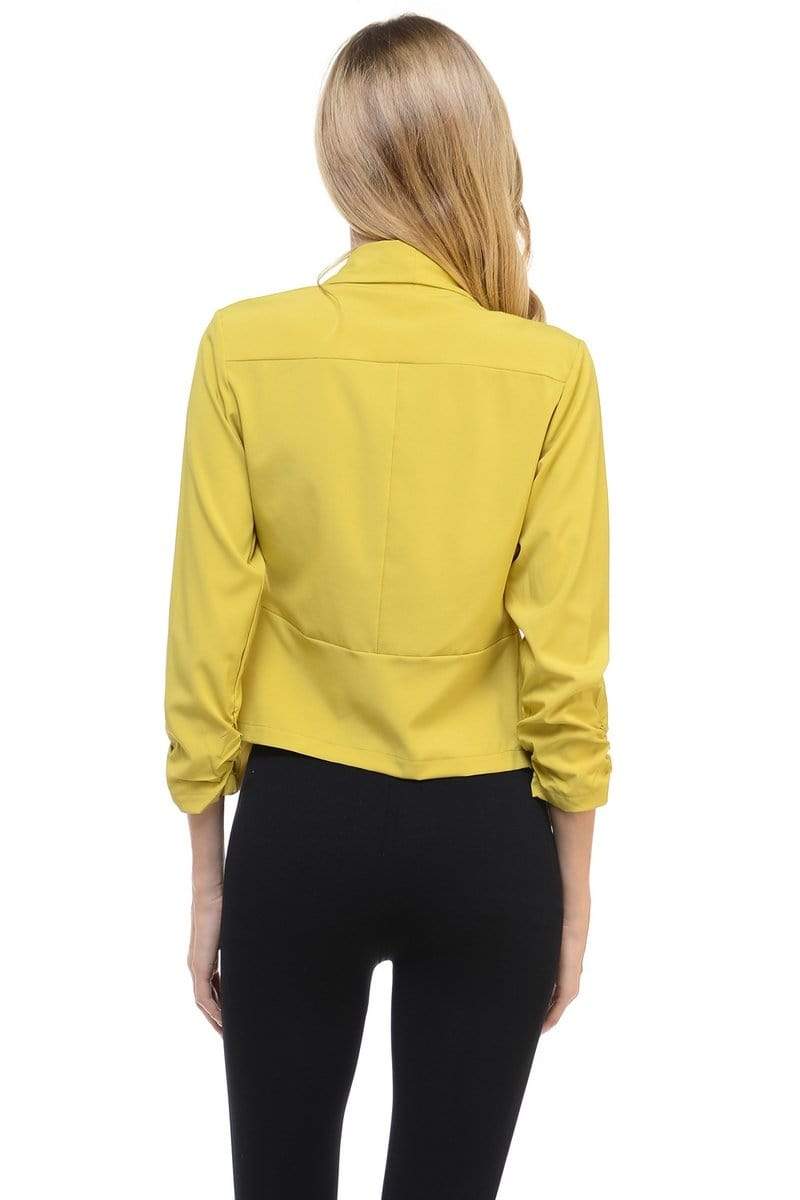 Auliné Collection Apparel Auliné Collection Womens Casual Lightweight 3/4 Sleeve Fitted Open Blazer Plus Size