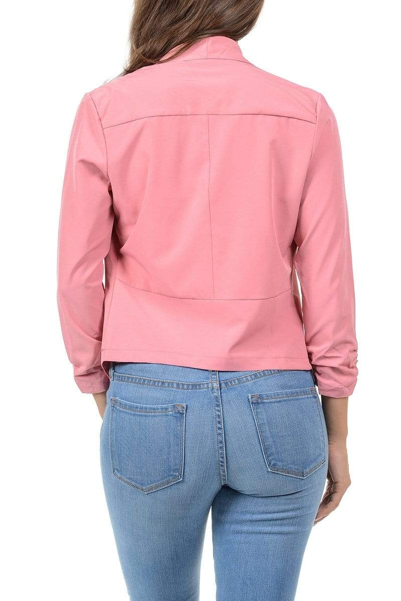 Auliné Collection Apparel Auliné Collection Womens Casual Lightweight 3/4 Sleeve Fitted Open Blazer Plus Size