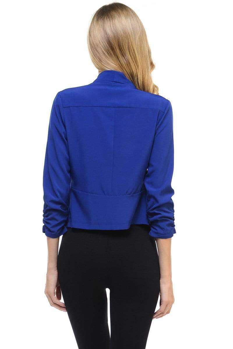 Auliné Collection Apparel Auliné Collection Womens Casual Lightweight 3/4 Sleeve Fitted Open Blazer Plus Size