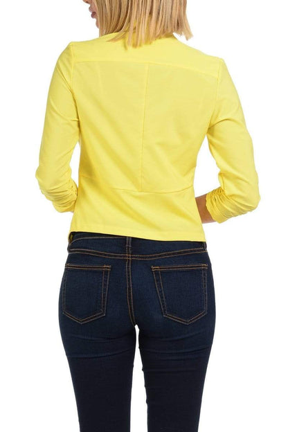 Auliné Collection Apparel Auliné Collection Womens Casual Lightweight 3/4 Sleeve Fitted Open Blazer Plus Size