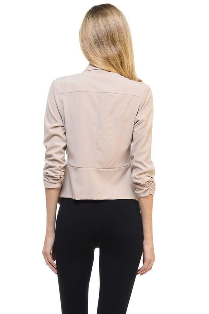 Auliné Collection Apparel Auliné Collection Womens Casual Lightweight 3/4 Sleeve Fitted Open Blazer Plus Size
