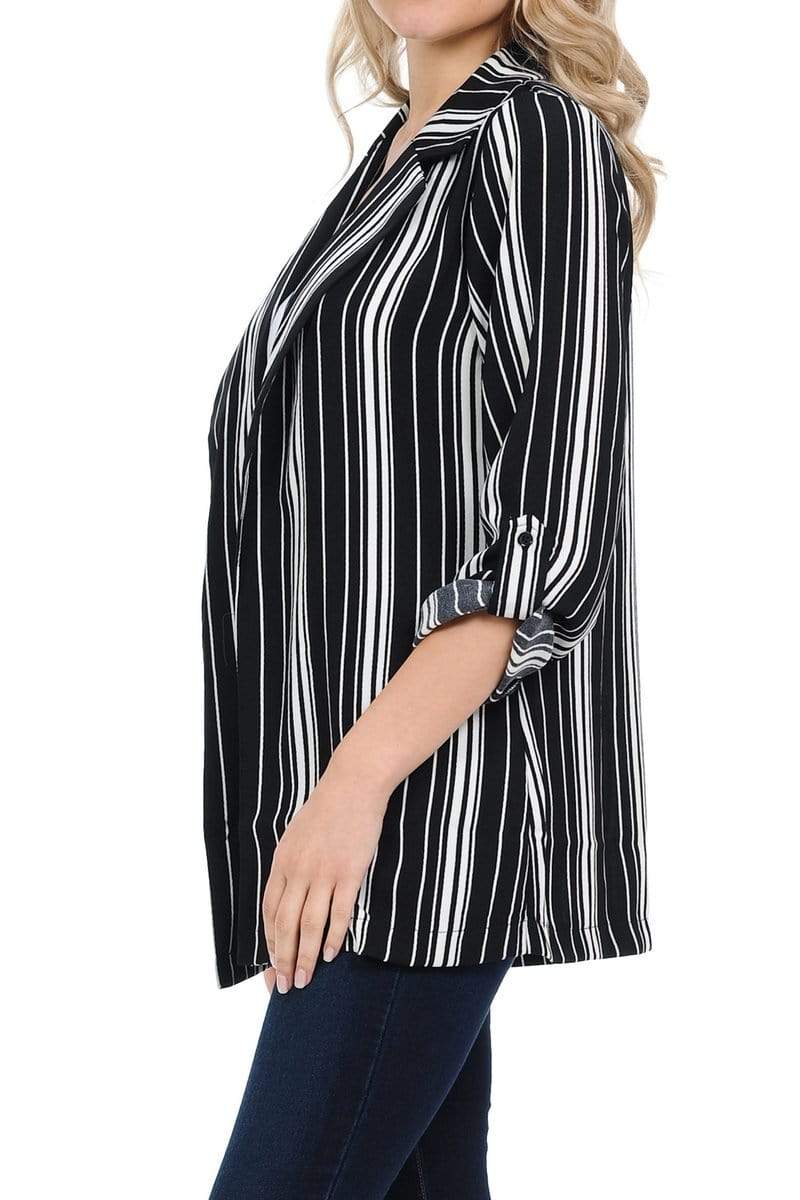 Auliné Collection Apparel Auliné Collection Womens Casual Oversized Open Front Boyfriend Cardigan Blazer