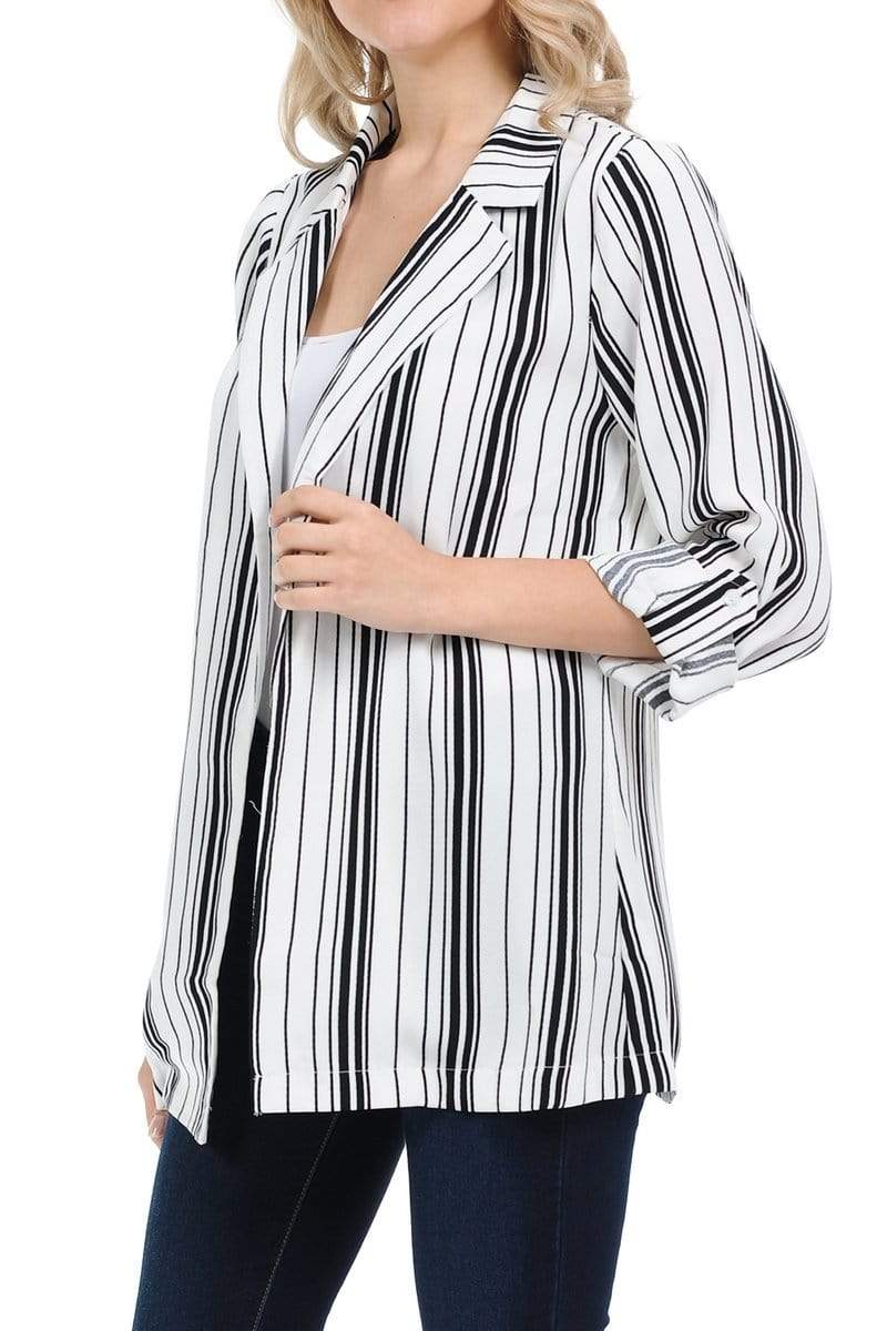 Auliné Collection Apparel Auliné Collection Womens Casual Oversized Open Front Boyfriend Cardigan Blazer