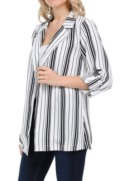 Auliné Collection Apparel Auliné Collection Womens Casual Oversized Open Front Boyfriend Cardigan Blazer