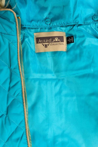 Auliné Collection Apparel Auliné Collection Womens Quilted Zip Up Lightweight Fur Hooded Padding Vest