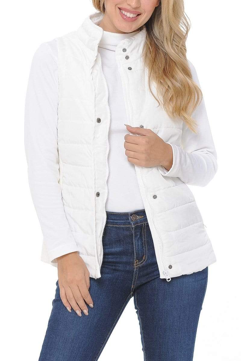 Auliné Collection Apparel Auliné Collection Womens Quilted Zip Up Lightweight Padding HNBD Vest