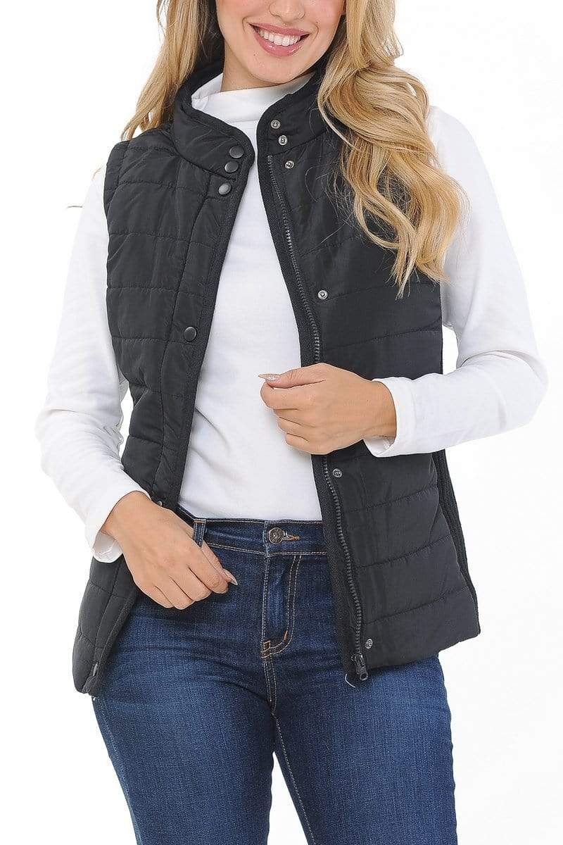 Auliné Collection Apparel Auliné Collection Womens Quilted Zip Up Lightweight Padding HNBD Vest