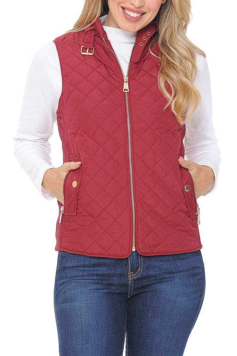 Auliné Collection Apparel Auliné Collection Womens Quilted Zip Up Lightweight Padding MFZP Vest