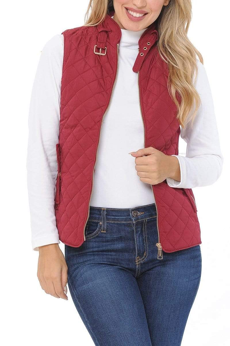 Auliné Collection Apparel Auliné Collection Womens Quilted Zip Up Lightweight Padding MFZP Vest