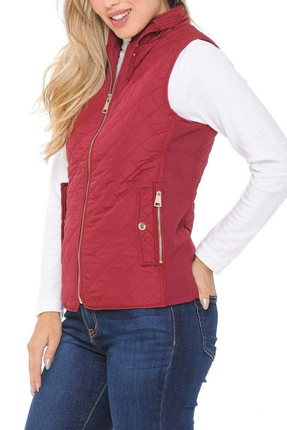 Auliné Collection Apparel Auliné Collection Womens Quilted Zip Up Lightweight Padding MFZP Vest