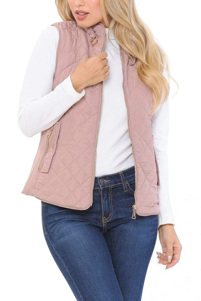 Auliné Collection Apparel Auliné Collection Womens Quilted Zip Up Lightweight Padding MFZP Vest